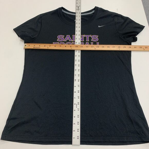 Nike Athletic Shirt Womens L Large Black Dri Fit Notre Dame Prep Saints Football - Picture 7 of 12